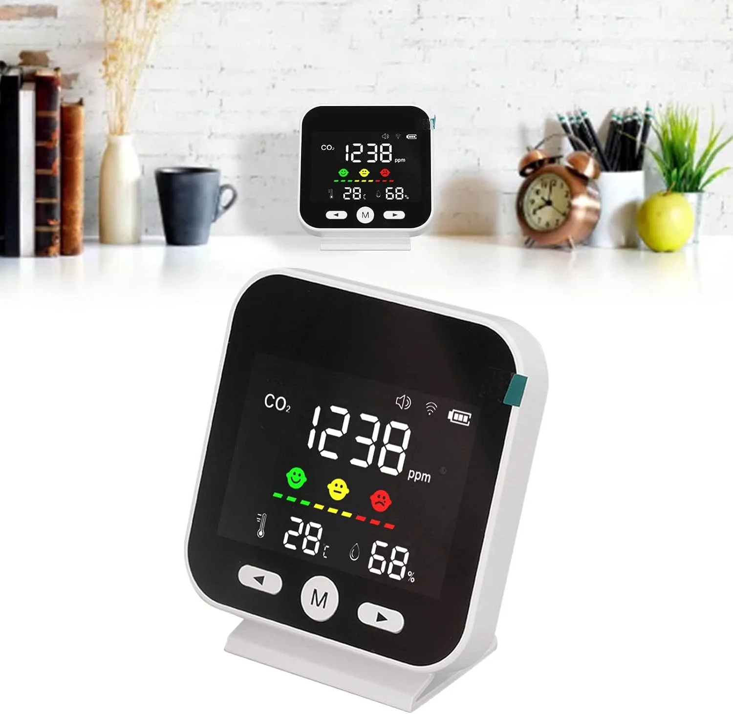 دستگاه سنجش کیفیت هوا Gearwell، نمایشگر LCD هوشمند CO2، دماسنج و رطوبت سنج WiFi سازگار با Tuya، سنسور داخلی