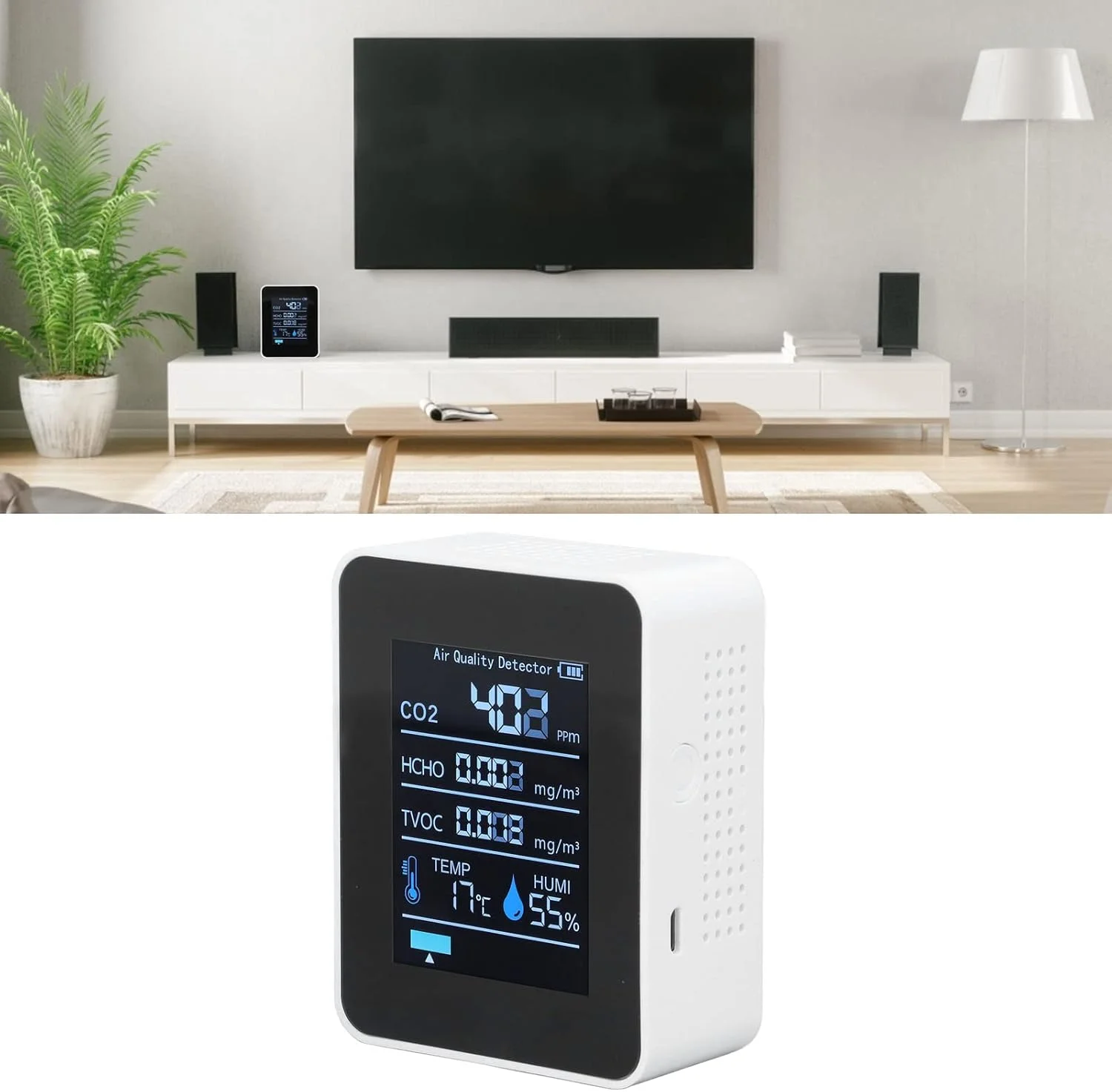 دستگاه تشخیص کیفیت هوا فرن، تستر CO2 با نور پس زمینه برای اتاق خواب و دفتر دستگاه تشخیص کیفیت هوا فرن، تستر CO2 با نور پس زمینه برای اتاق خواب و دفتر