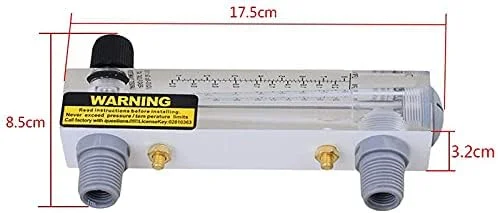 فلومتر مایع نوع پنلی 1-7 LPM مدل LZM-15T با دکمه تنظیم جریان - اندازه گیری با محدوده های مختلف در دسترس است