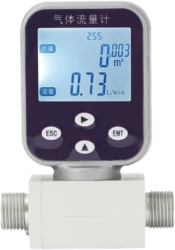 فلومتر، مقیاس جریان گاز حرارتی دقیق، سنسور جریان جرمی دیجیتال برای هوای فشرده، اکسیژن، نیتروژن، آرگون و متان برای استفاده صنعتی (Air-3-300L-min)