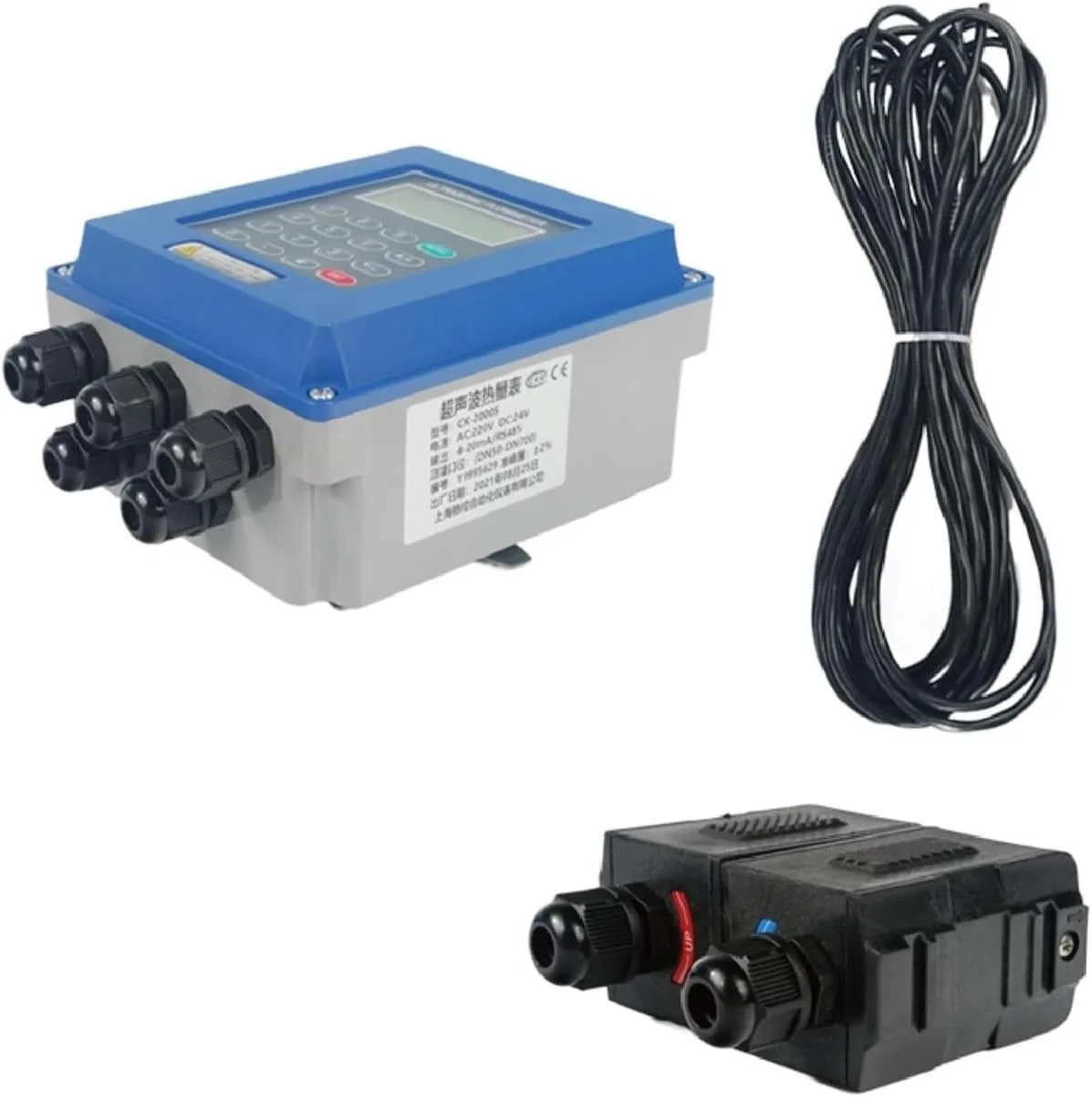 فلومتر، فلومتر التراسونیک، نصب دیواری، فلومتر مایع دیجیتال غیر تهاجمی، RS485، فلومتر لوله 4-20 میلی آمپر (پروب دمای بالا Sl)