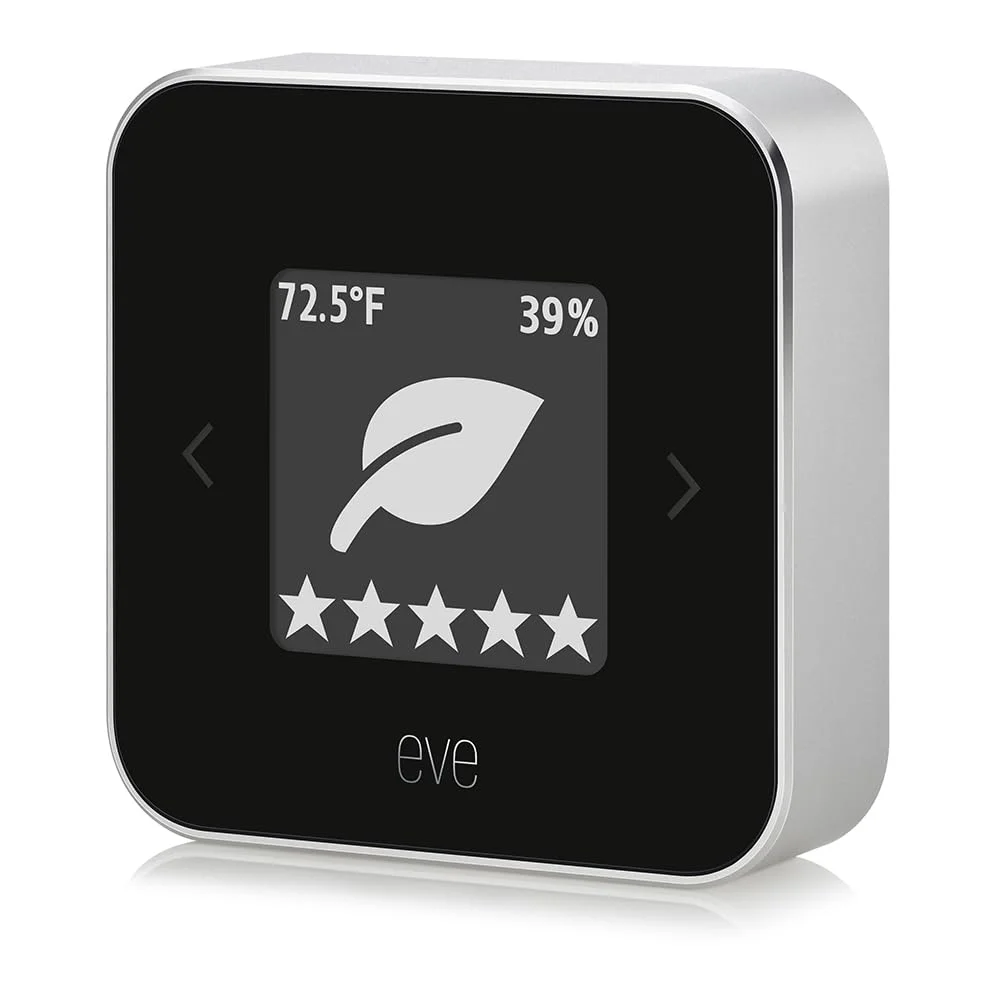 اتاق Eve: حسگر کیفیت هوا برای نظارت بر کیفیت هوا (VOC)، دما و رطوبت، فناوری Apple HomeKit، بلوتوث، Thread
