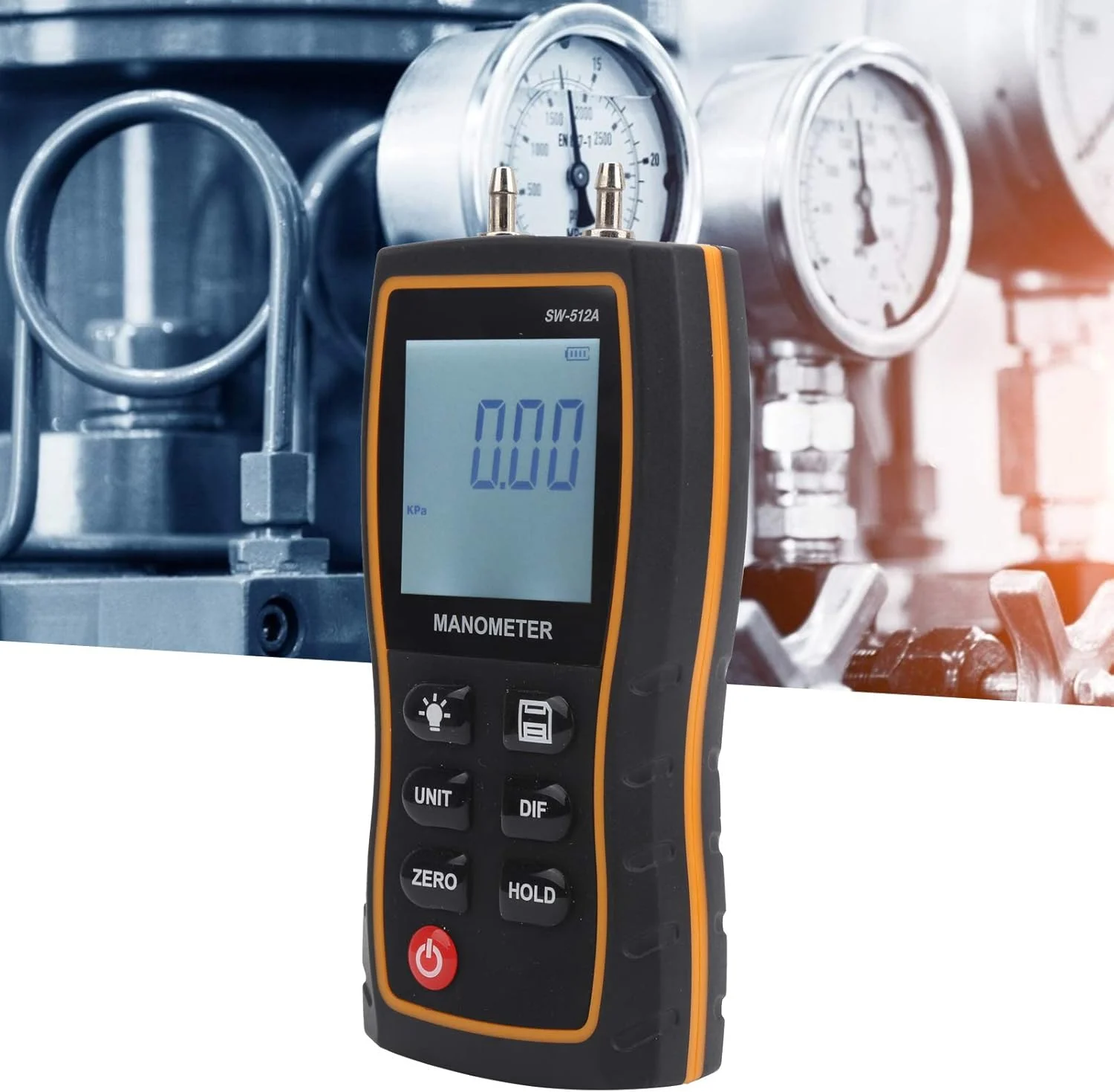 فشارسنج دیجیتال هوا Eujgoov مدل SW-512A، مانومتر دیفرانسیل دیجیتال HVAC دستی برای اندازه گیری سیستم های تهویه و مطبوع هوا