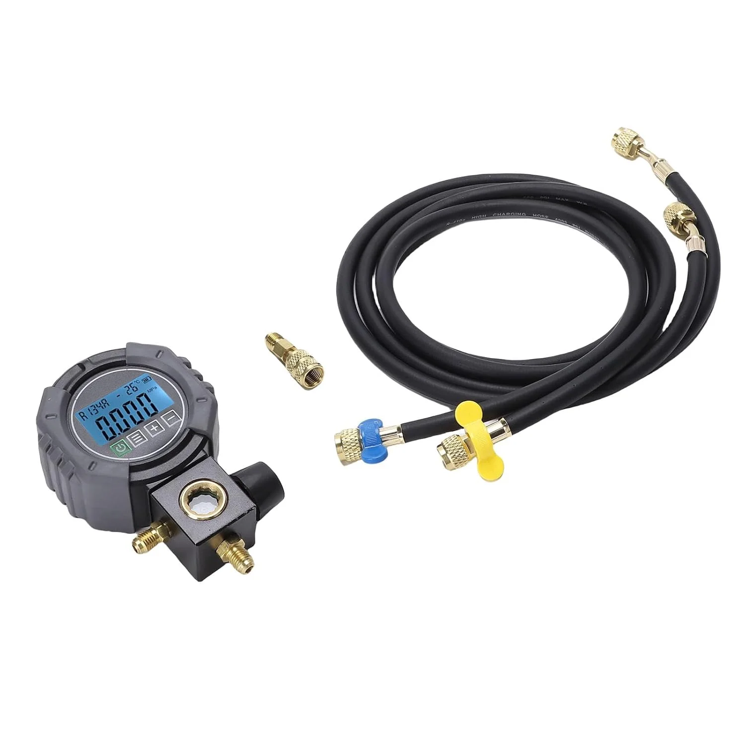 گیج منیفولد دیجیتال Eujgoov، فشارسنج دیجیتال تک منیفولد برای HVAC 0-6000Kpa با صفحه نمایش TFT LCD و خاموش شدن خودکار