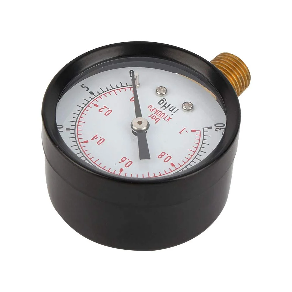 گیج فشار خلاء Eacam برای آب، روغن، گاز، صفحه 2 اینچی، مقیاس دوگانه - PSI/Bar، حرکت آلیاژ مس، بدنه فولادی، اتصال از پایین