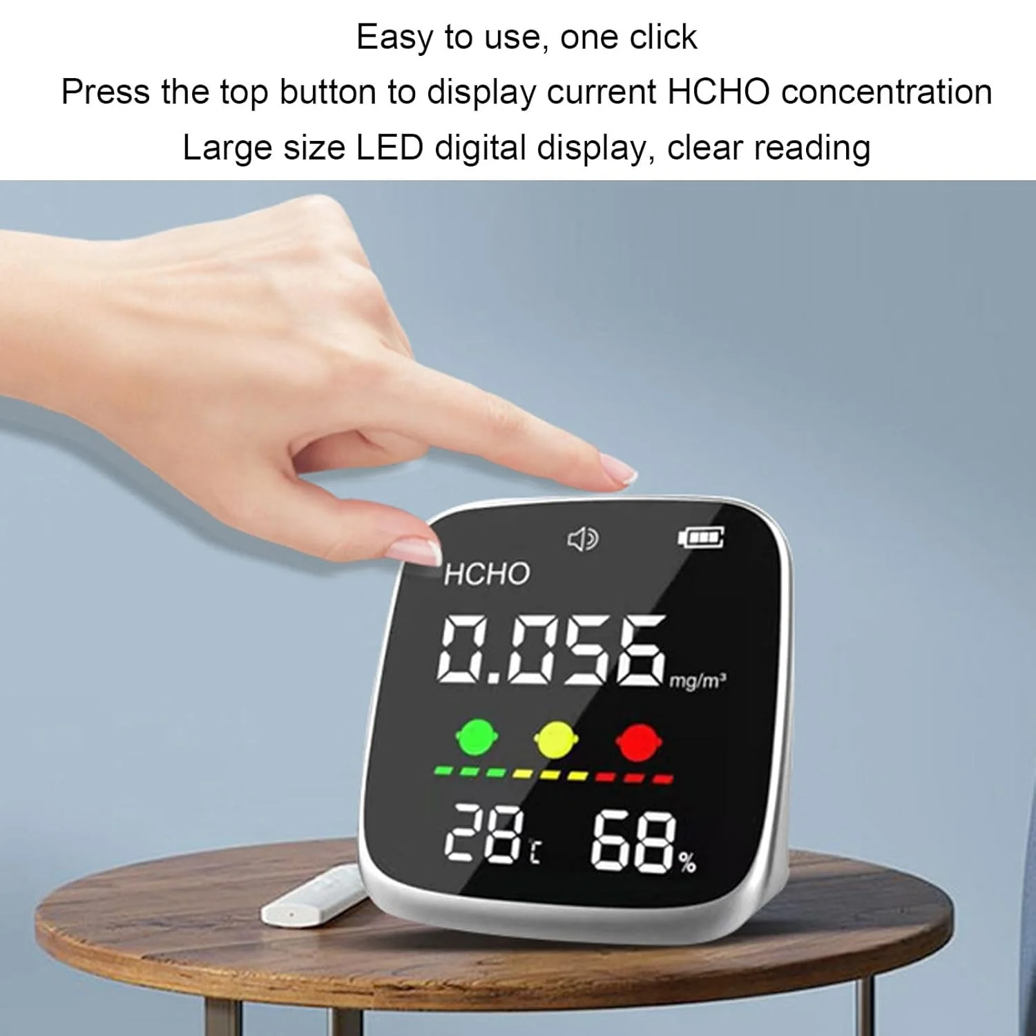 رطوبت سنج دیجیتال Luocute، دماسنج داخلی، سنسور دقیق 3 در 1، مانیتور قابل حمل دیجیتال کیفیت هوای HCHO برای خانه های نوساز و اجاره ای