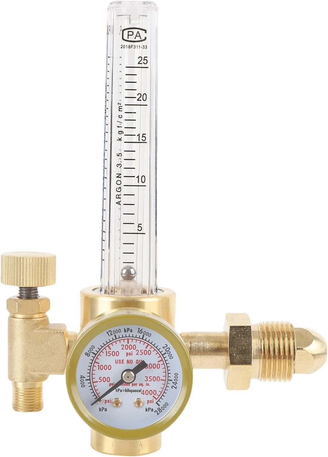 فلومتر آرگون Cryfokt، رگولاتور گاز آرگون 4000PSI با رزوه نری 5/8 اینچ برای جوشکاری MIG