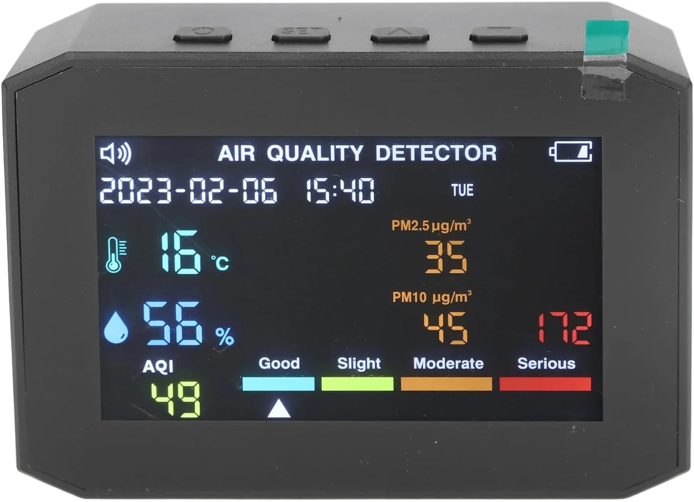 دستگاه سنجش کیفیت هوا Fyearfly، نمایشگر دیجیتال LCD چند منظوره PM2.5 PM10 HCHO TVOC CO2 دما رطوبت مناسب برای اتاق و داخل خودرو