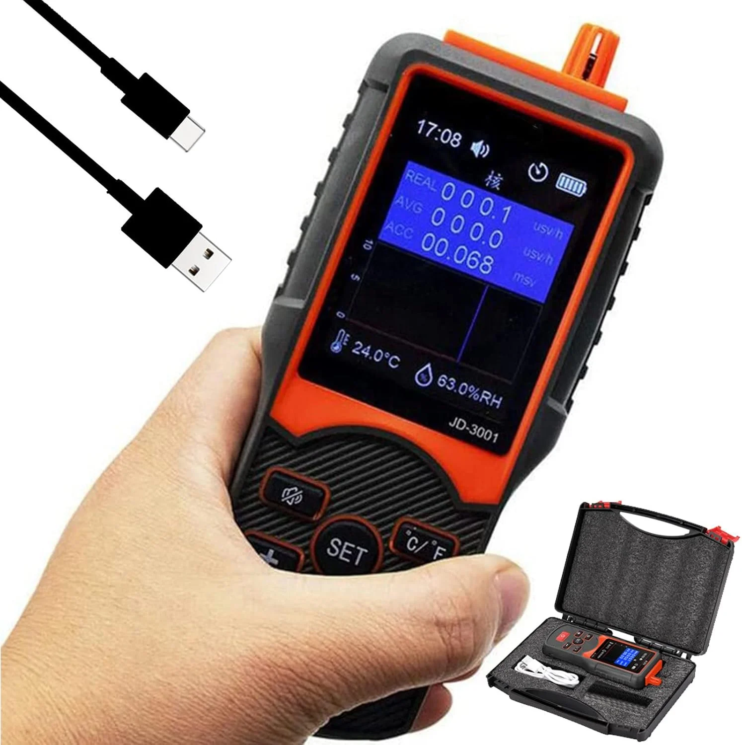 شمارنده گایگر، آشکارساز تشعشع هسته ای، مانیتور دوزیمتر قابل حمل، آشکارساز تشعشع الکترومغناطیسی، آشکارساز رادیواکتیو دستی، با صفحه نمایش LCD با نور پس زمینه شمارنده گایگر، آشکارساز تشعشع هسته ای، مانیتور دوزیمتر قابل حمل، آشکارساز تشعشع الکترومغناطیسی، آشکارساز رادیواکتیو دستی، با صفحه نمایش LCD با نور پس زمینه