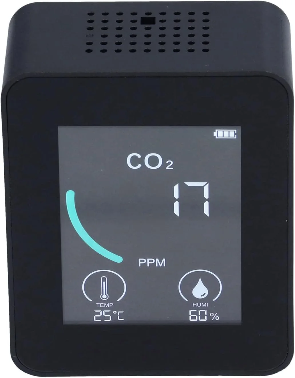 دستگاه تشخیص CO2 با صفحه نمایش LCD، قابل حمل، با قابلیت نمایش دما و رطوبت (مشکی) دستگاه تشخیص CO2 با صفحه نمایش LCD، قابل حمل، با قابلیت نمایش دما و رطوبت (مشکی)