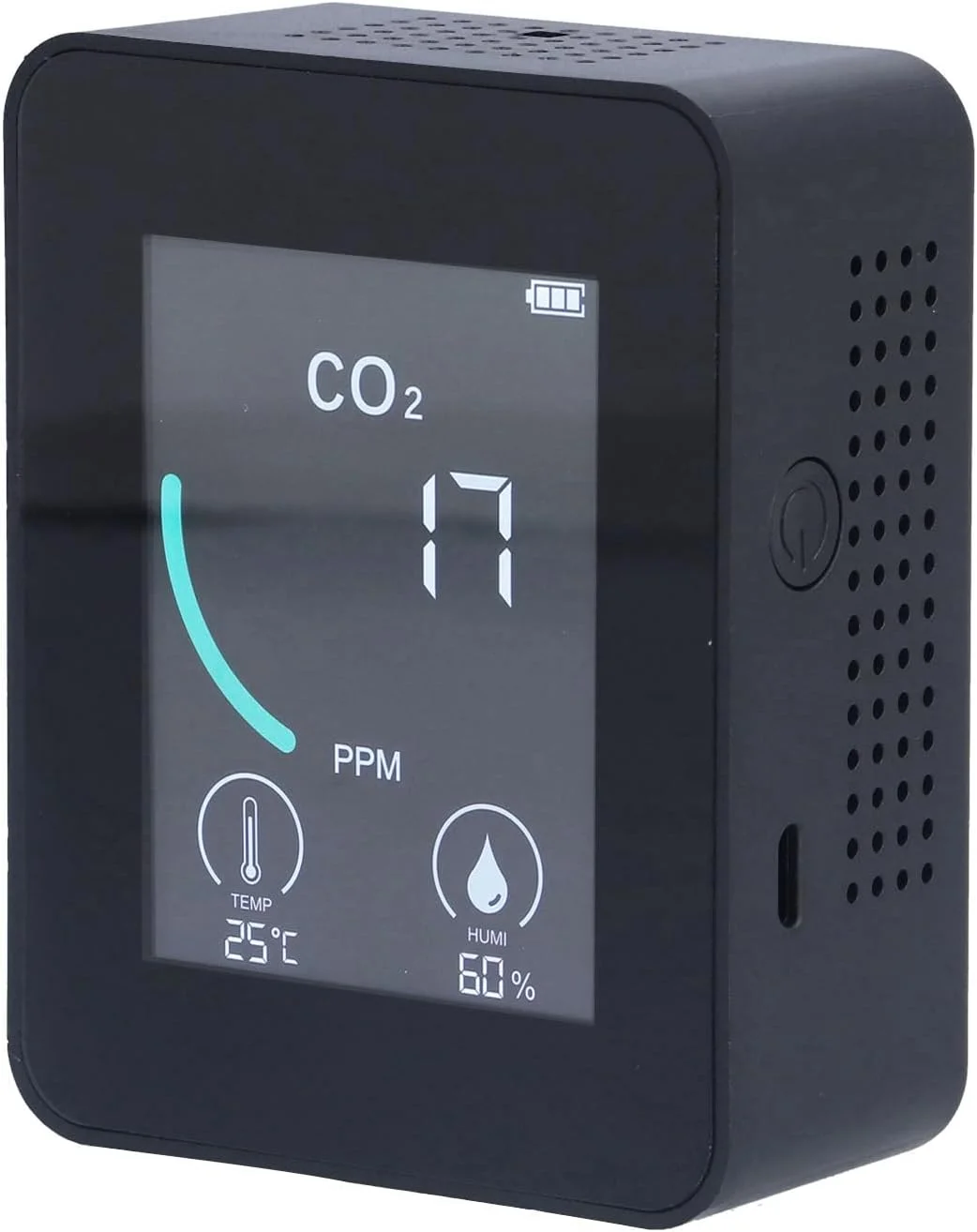 دستگاه تشخیص CO2 با صفحه نمایش LCD، قابل حمل، با قابلیت نمایش دما و رطوبت (مشکی) دستگاه تشخیص CO2 با صفحه نمایش LCD، قابل حمل، با قابلیت نمایش دما و رطوبت (مشکی)