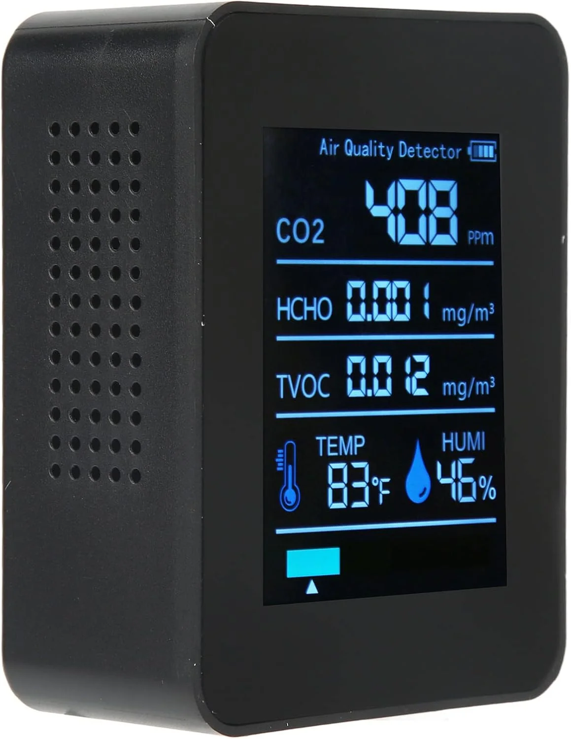 دستگاه تشخیص کیفیت هوا Domary 5 در 1، مانیتورینگ لحظه ای CO2 TVOC HCHO دما و رطوبت، دستگاه قابل حمل اندازه گیری دی اکسید کربن برای دفتر کار، منزل و سالن ورزشی (مشکی) دستگاه تشخیص کیفیت هوا Domary 5 در 1، مانیتورینگ لحظه ای CO2 TVOC HCHO دما و رطوبت، دستگاه قابل حمل اندازه گیری دی اکسید کربن برای دفتر کار، منزل و سالن ورزشی (مشکی)