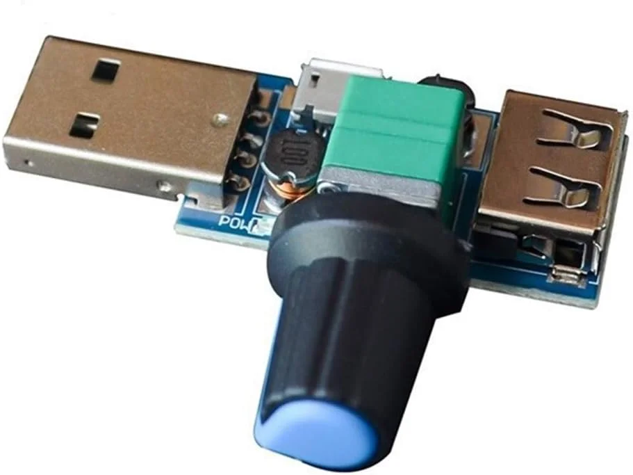 تنظیم کننده سرعت باد فن USB مدل DOKGRYD، تنظیم کننده میزان صدا، بی صدا کننده حرارت، چند حالته، تخت خواب، مینی اداری، محفظه نقطه ای Steuermodul