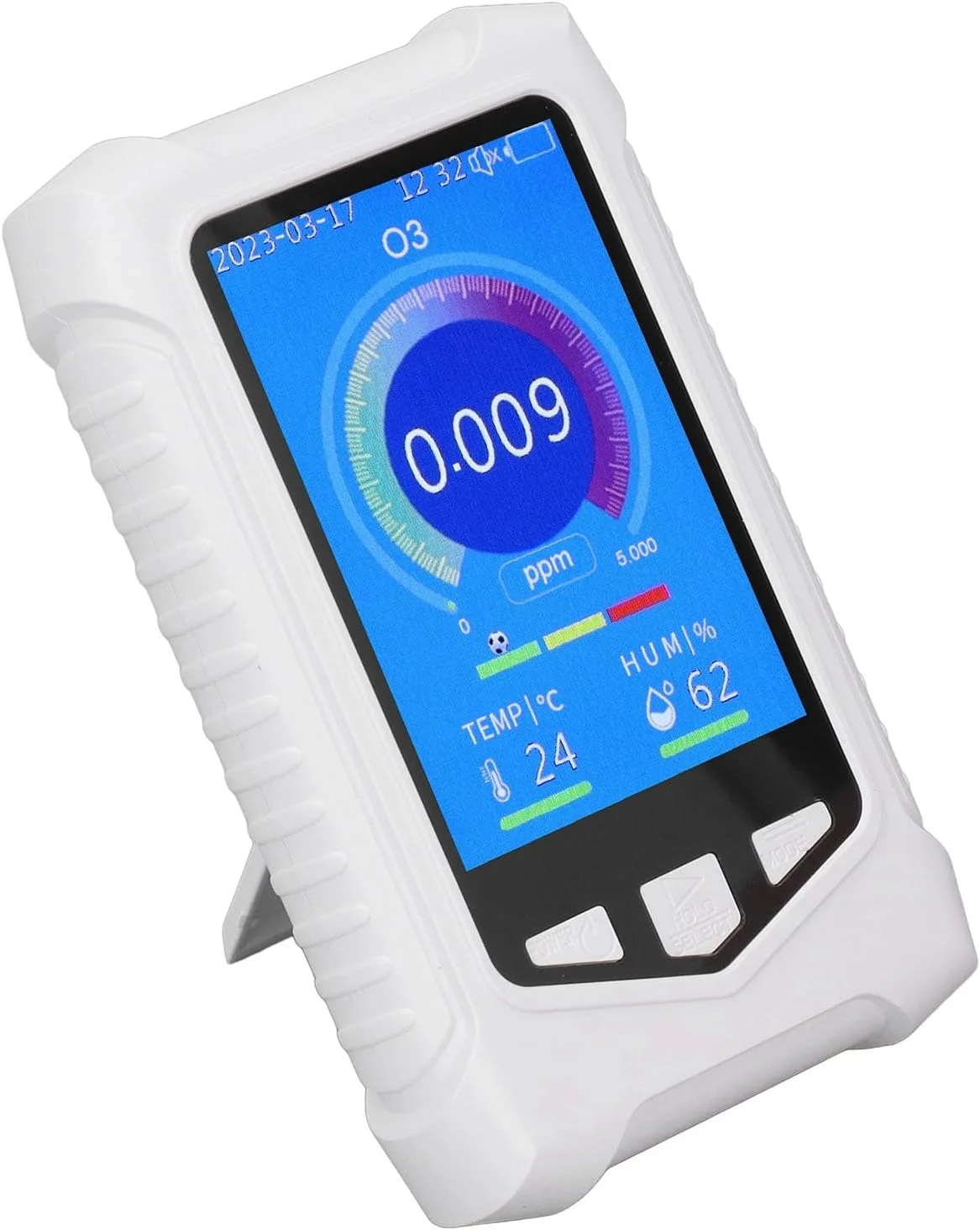 دستگاه سنجش کیفیت هوا قابل حمل DM126-O3، مانیتور آلودگی هوا برای تشخیص رطوبت و دما