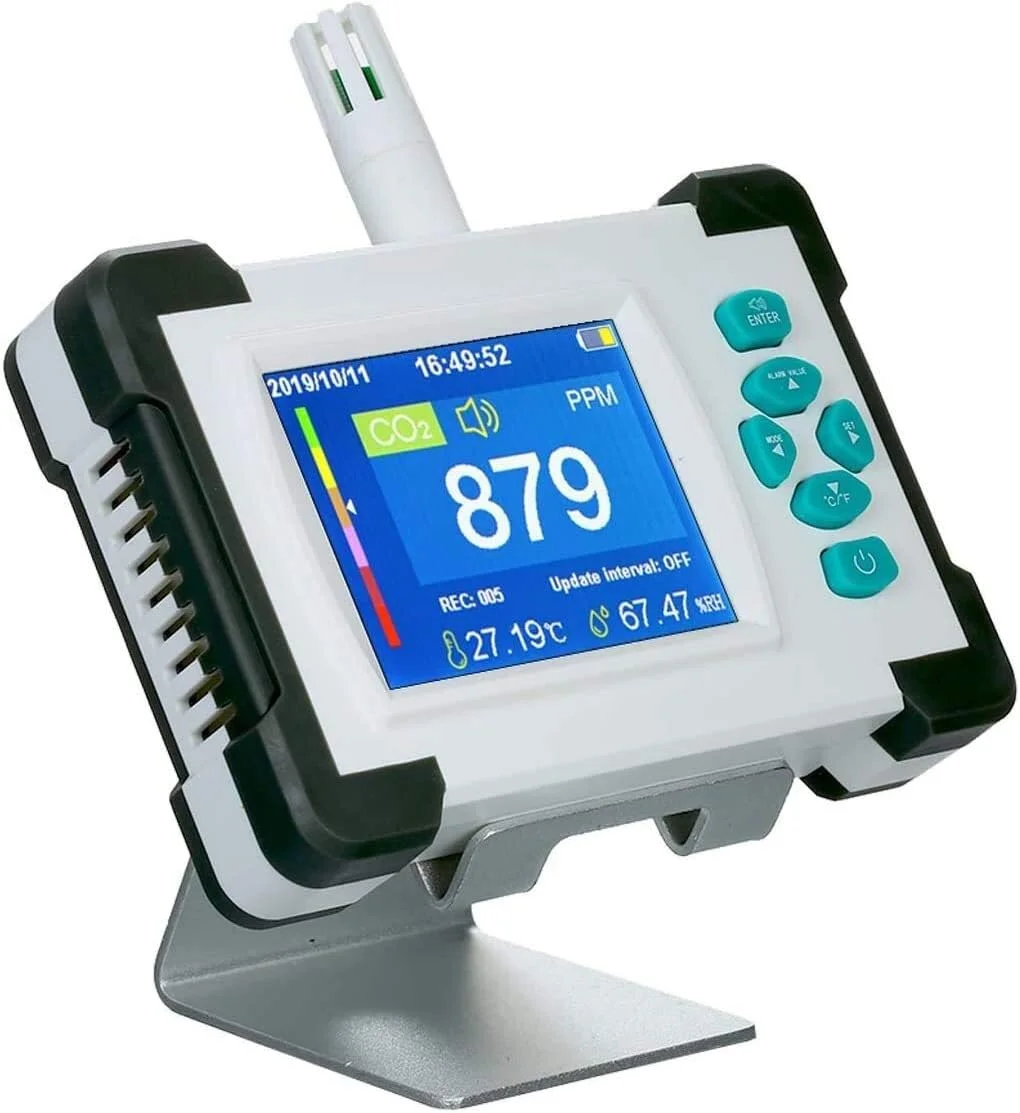 دستگاه تشخیص دی اکسید کربن با باتری قابل شارژ، تستر CO2 برای تشخیص کیفیت هوا، مانیتور CO2 دستگاه تشخیص دی اکسید کربن با باتری قابل شارژ، تستر CO2 برای تشخیص کیفیت هوا، مانیتور CO2