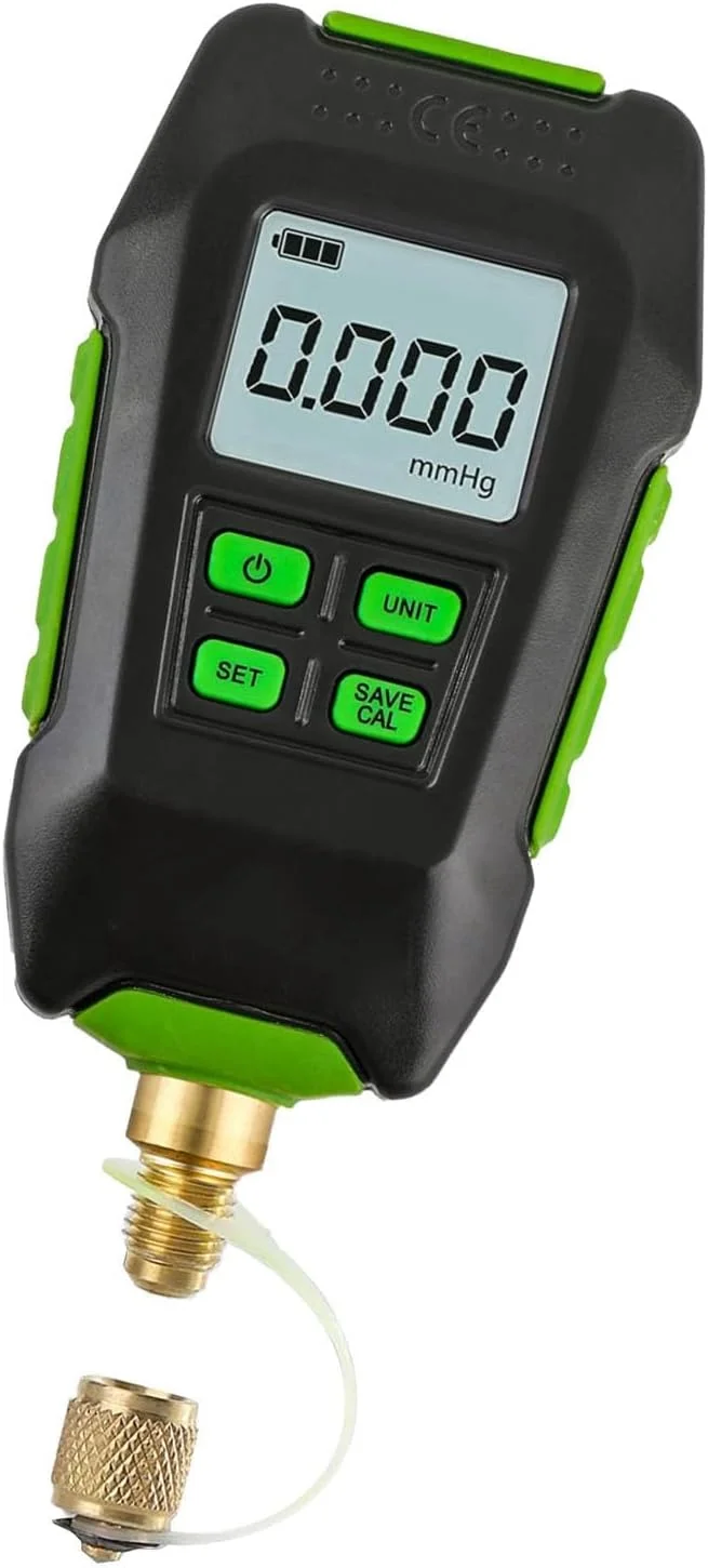 وکیوم دیجیتال حرفه ای با دقت 1/16 اینچ رابط 20UNF صفحه نمایش دارای نور پس زمینه، میکرومتر خلاء برای کاربردهای تست گسترده