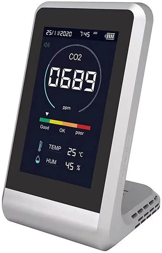 صفحه نمایش هوا، دستگاه سنجش دی اکسید کربن، سنسور دما و رطوبت دیجیتال، صفحه نمایش کیفیت هوا، دی اکسید کربن، TVOC، فرمالدئید، آشکارساز HCHO