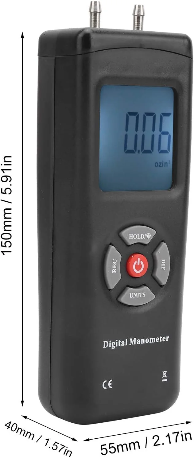 ابزار تست فشار هوا دیجیتال مانومتر برای سیستم های تهویه