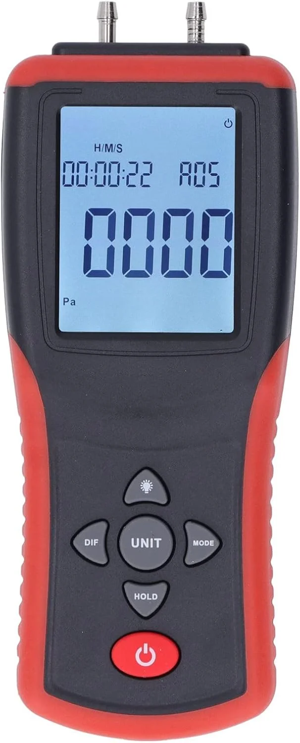 مانومتر دیجیتال با نمایشگر LCD و 12 واحد اندازه گیری، چند منظوره