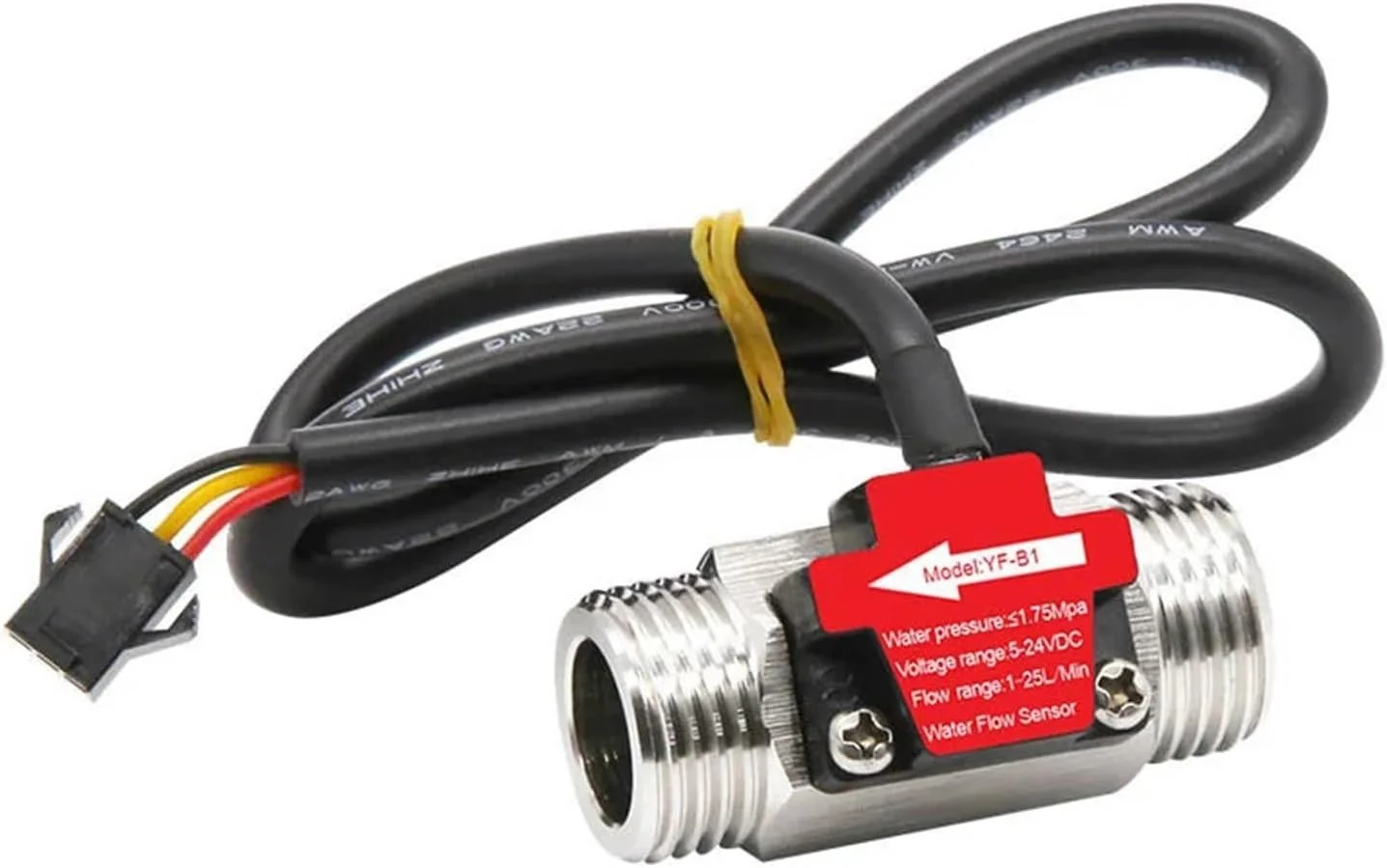 فلومتر دیجیتال، DC3.5-24V DN15 مقیاس جریان G1/2 حسگر فولاد ضد زنگ حسگر جریان آب بخاری حسگر جریان توربین 1-25 لیتر در دقیقه (66 میلی متر)