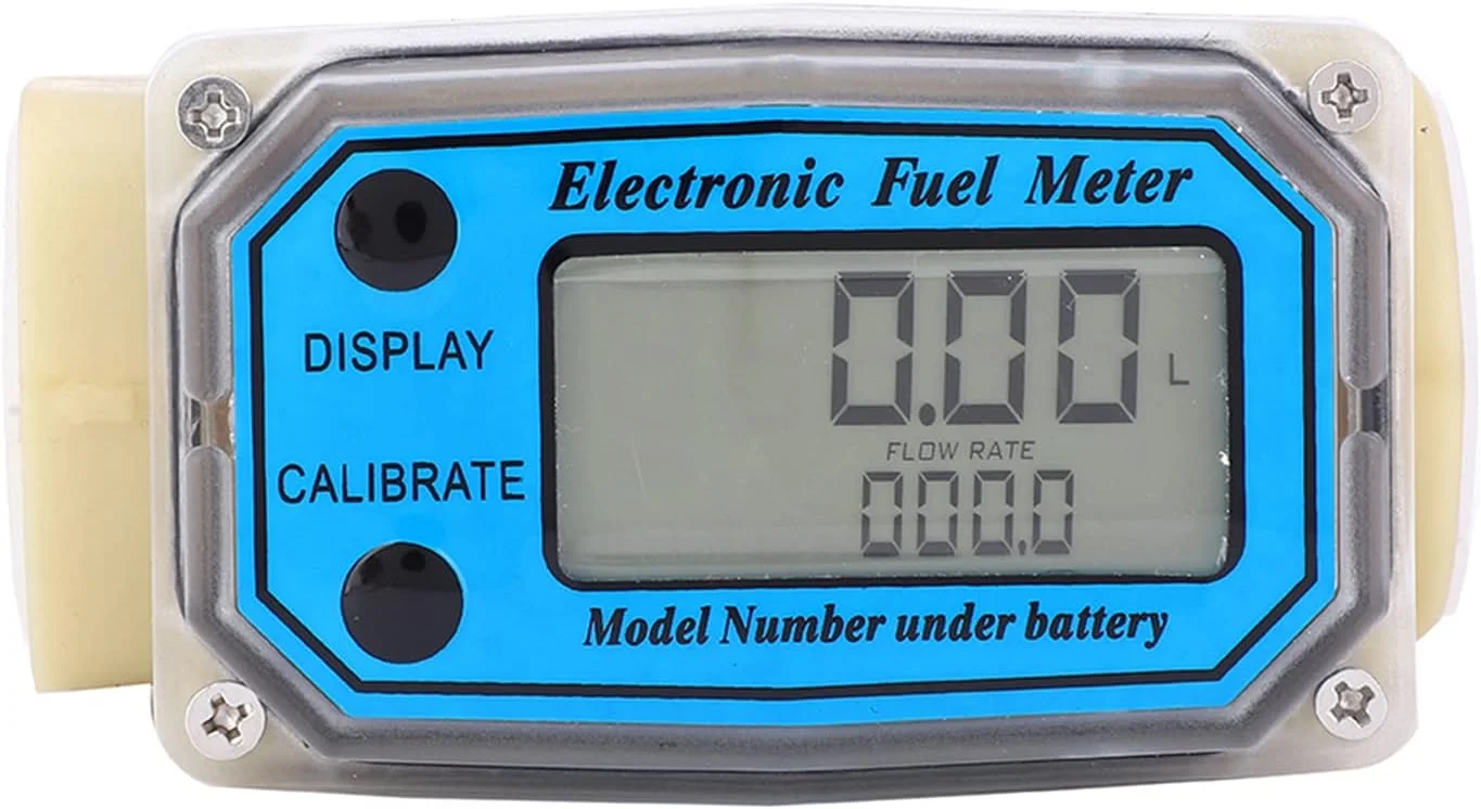 فلومتر توربینی دیجیتال با دقت بالا، مناسب برای نفت سفید، بنزین با رنگ آبی، جنس پلاستیک، 10-90 لیتر در دقیقه