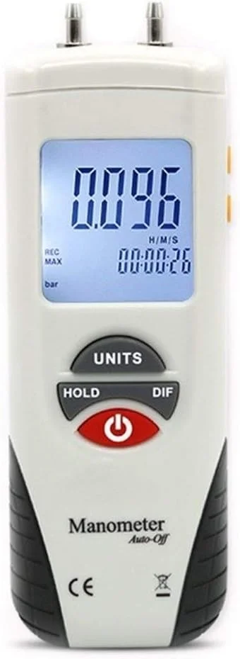 ابزار دقیق، تست و اندازه گیری مانومتر دیجیتال، فشارسنج هوا، کیت گیج دیفرانسیل، نگهدارنده داده -34kpa برای بزرگسالان