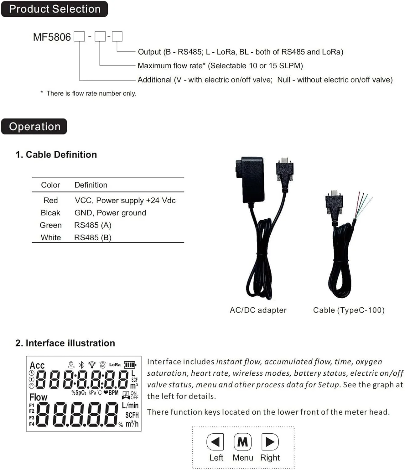 فلومتر دیجیتال MF5806 مقیاس جریان جرمی اکسیژن 0~15SLPM برای بیمارستان های پزشکی (0-15SLPM)