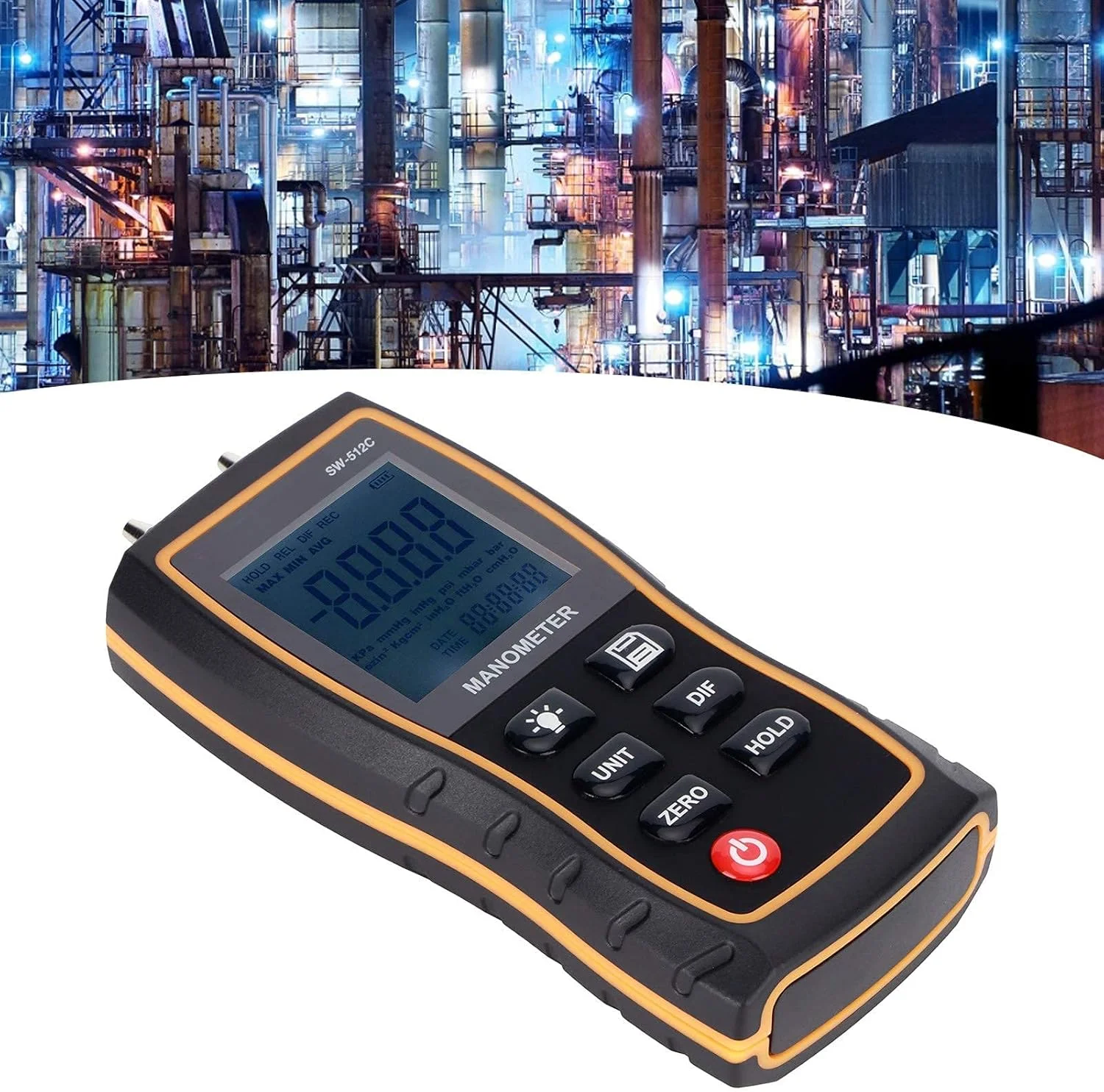 SNDWAY فشارسنج دیفرانسیل دیجیتال، گیج فشار گاز هوا دستی ¡À103.42kpa مانومتر دیفرانسیل برای سیستم های تهویه و مطبوع هوا