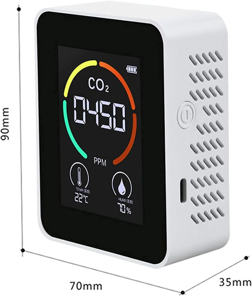 مانیتور CO2 مدل DFBTYG، ردیاب دی اکسید کربن، مانیتور کیفیت هوا، دما و رطوبت برای منزل، گلخانه، باغ و فضای باز