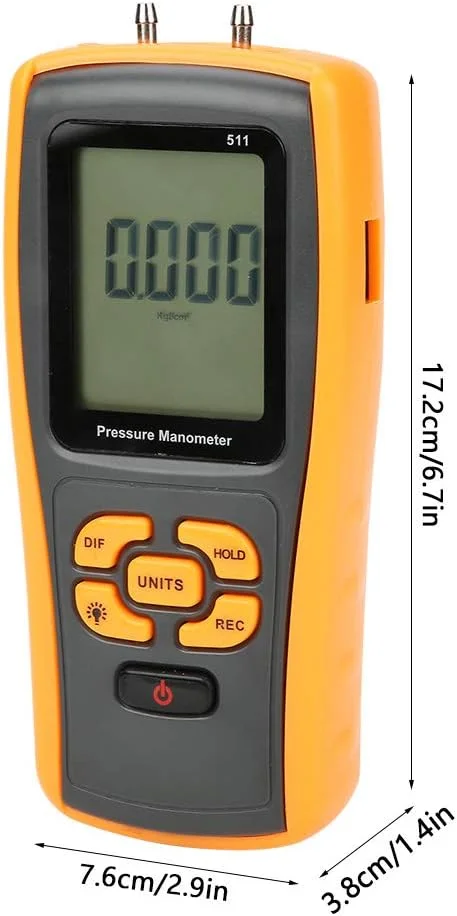 فشارسنج تفاضلی دیجیتال GM511 ¡À10KPa USB، مانومتر و تستر فشار