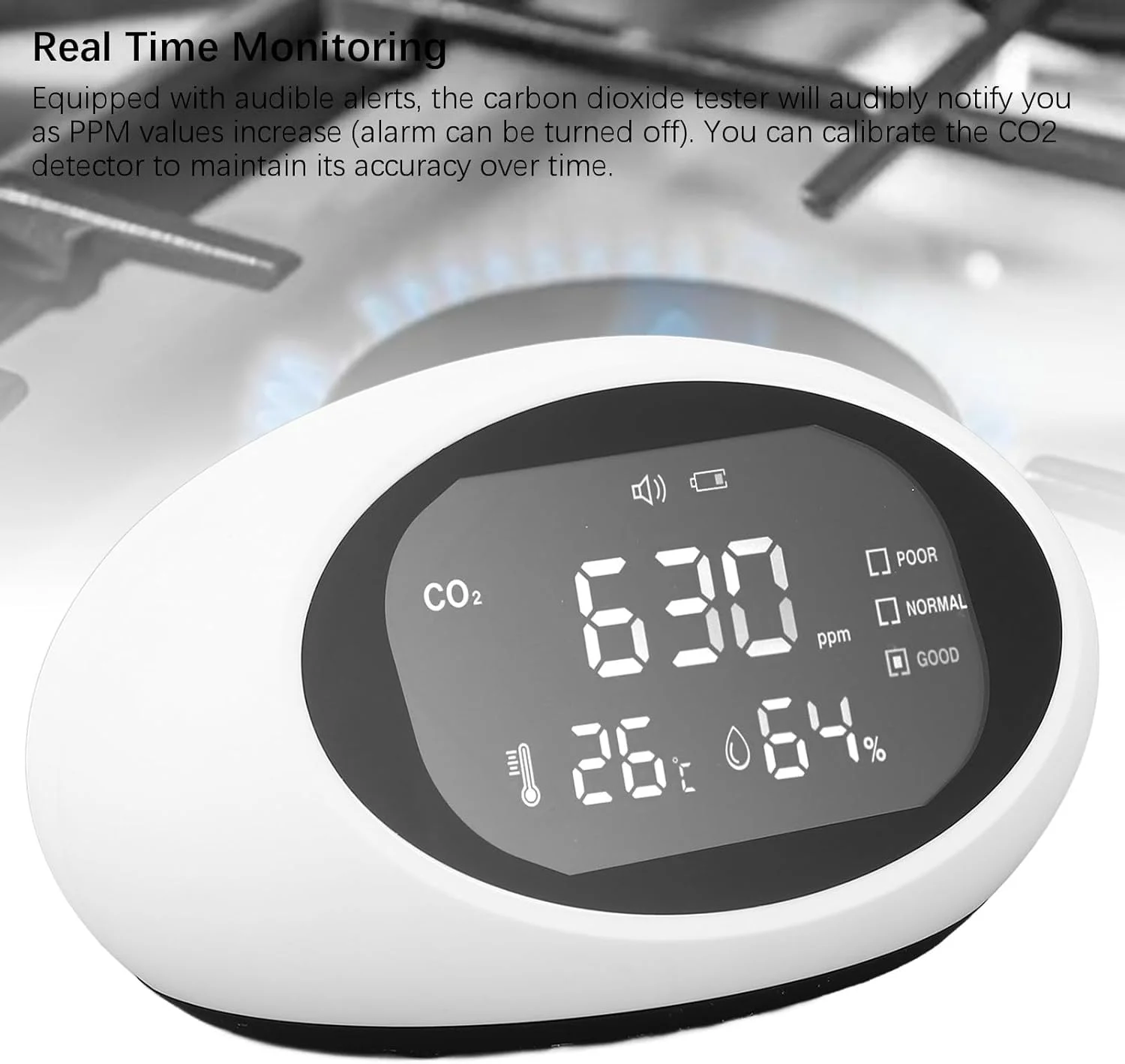 دستگاه سنجش CO2، دماسنج ردیاب CO2، رطوبت سنج، صفحه نمایش LCD HD با دقت بالا، ردیاب قابل حمل دی اکسید کربن قابل شارژ، دستگاه های اندازه گیری کیفیت هوای داخل ساختمان