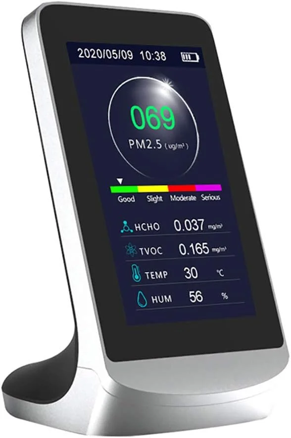 مانیتور کیفیت هوا دیجیتال LCD 4.3 اینچی، سنجش PM 2.5/1.0/10، آشکارساز گاز HCHO/TVOC، دماسنج و رطوبت سنج، حسگر تست آلودگی هوا با عملکرد ثبت تاریخچه مانیتور کیفیت هوا دیجیتال LCD 4.3 اینچی، سنجش PM 2.5/1.0/10، آشکارساز گاز HCHO/TVOC، دماسنج و رطوبت سنج، حسگر تست آلودگی هوا با عملکرد ثبت تاریخچه