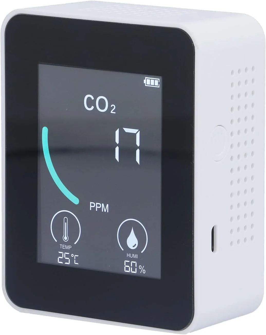 دستگاه تشخیص CO2 2CO1T، تستر کیفیت هوا با LCD، نمایشگر دما و رطوبت با آلارم و نظارت بر زمان واقعی برای خانواده (سفید) دستگاه تشخیص CO2 2CO1T، تستر کیفیت هوا با LCD، نمایشگر دما و رطوبت با آلارم و نظارت بر زمان واقعی برای خانواده (سفید)