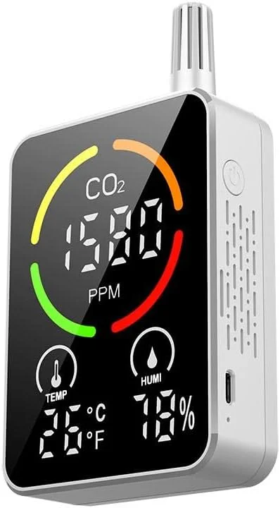 دستگاه تشخیص CO2، مانیتور کیفیت هوا، دستگاه سنجش CO2، دماسنج رطوبت، سنسور NDIR، تستر غلظت دی اکسید کربن با آلارم برای استفاده DIY (سفید) دستگاه تشخیص CO2، مانیتور کیفیت هوا، دستگاه سنجش CO2، دماسنج رطوبت، سنسور NDIR، تستر غلظت دی اکسید کربن با آلارم برای استفاده DIY (سفید)