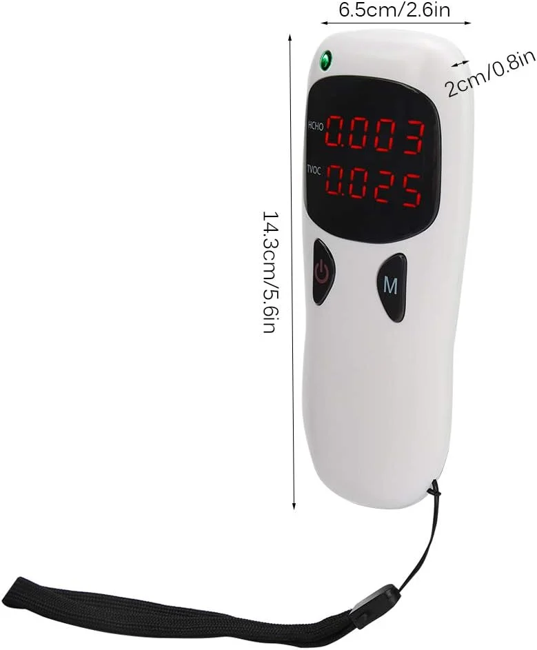 تستر کیفیت هوای داخلی، مانیتور HCHO TVOC با صفحه نمایش LED، سبک و قابل حمل برای دفتر، اتاق نشیمن، اتاق خواب و خودرو
