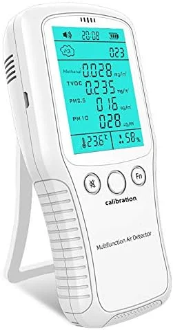 دستگاه تشخیص AQI، مانیتور کیفیت هوا قابل شارژ PM2.5 PM10 CO2 فرمالدهید (HCHO) TVOC صفحه نمایش دیجیتال آنالیزور گاز چندگانه دستگاه تشخیص AQI، مانیتور کیفیت هوا قابل شارژ PM2.5 PM10 CO2 فرمالدهید (HCHO) TVOC صفحه نمایش دیجیتال آنالیزور گاز چندگانه