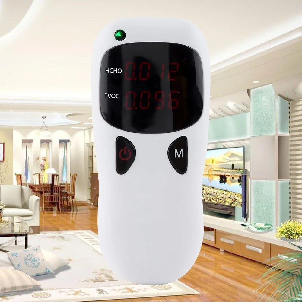 دتکتور، دتکتور دیجیتال با کیفیت حرفه ای، آنالایزر تست کننده هوای قابل حمل HCHO TVOC با صفحه نمایش LED شفاف