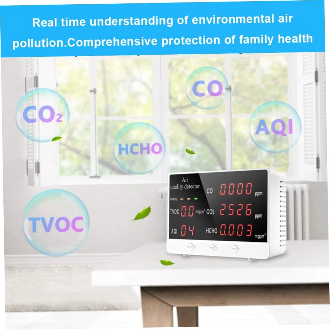 دستگاه سنجش کیفیت هوا، ردیاب کیفیت هوای داخلی، تست دقیق HCHO TVOC PPM، تستر فرمالدئید چند منظوره هوشمند با داده های واقعی