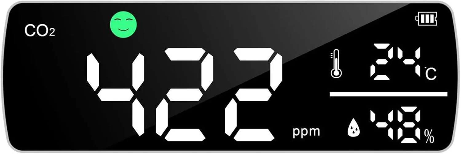 دستگاه تشخیص دی اکسید کربن نصب شده روی دیوار، سنجش کیفیت هوای داخلی، مانیتور CO2 قابل حمل 400-5000 PPM دستگاه تشخیص دی اکسید کربن نصب شده روی دیوار، سنجش کیفیت هوای داخلی، مانیتور CO2 قابل حمل 400-5000 PPM