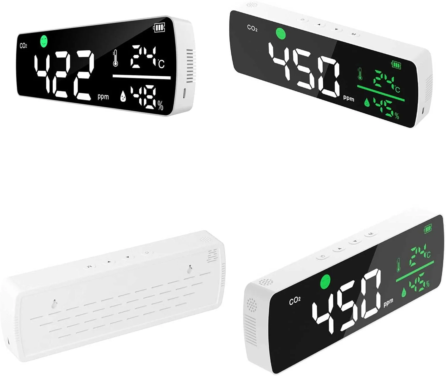 دستگاه تشخیص دی اکسید کربن نصب شده روی دیوار، سنجش کیفیت هوای داخلی، مانیتور CO2 قابل حمل 400-5000 PPM