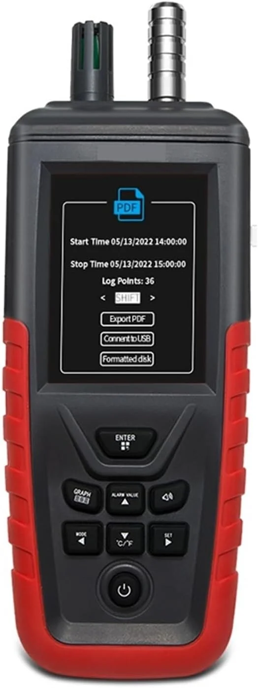 دستگاه تشخیص گاز، ذرات گرد و غبار هوا PM2.5-PM10، مانیتور حساس شمارنده، داده های قابل استخراج به کامپیوتر، دستگاه بررسی غلظت گرد و غبار برای تشخیص کیفیت هوا (DY-8200A 6 Channels)