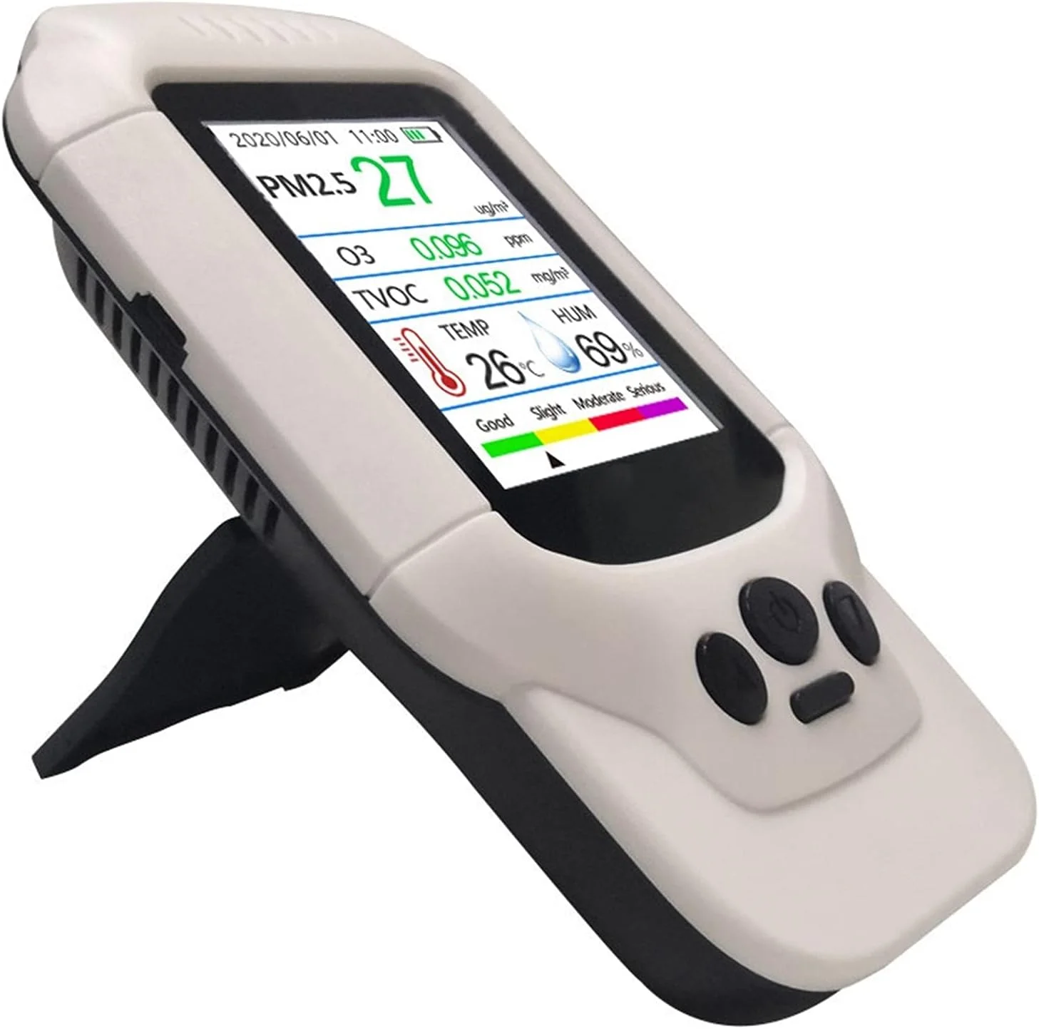 دتکتور گاز، هفت در یک PM2.5 PM1.0 PM10 O3 TVOC دتکتور دما، رطوبت و ازن