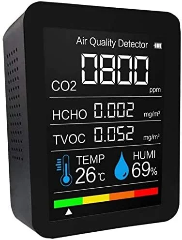 دستگاه تشخیص گاز 3 در 1 قابل حمل، سنجش کیفیت هوا، دماسنج دیجیتال و رطوبت سنج برای خانه، خودرو، مزرعه (رنگ: مشکی) دستگاه تشخیص گاز 3 در 1 قابل حمل، سنجش کیفیت هوا، دماسنج دیجیتال و رطوبت سنج برای خانه، خودرو، مزرعه (رنگ: مشکی)