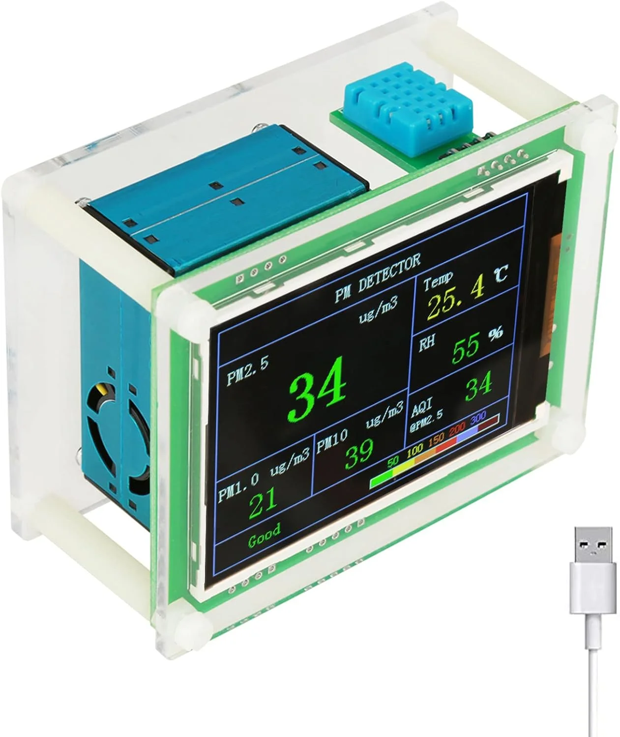 دستگاه تشخیص کیفیت هوا، مانیتور کیفیت هوا PM2.5، دستگاه تست چند منظوره PM1.0، PM10.0، PM2.5، AQI، دما، رطوبت، ذرات معلق برای خانه، دفتر، ماشین، فضای باز، فضای داخلی. دستگاه تشخیص کیفیت هوا، مانیتور کیفیت هوا PM2.5، دستگاه تست چند منظوره PM1.0، PM10.0، PM2.5، AQI، دما، رطوبت، ذرات معلق برای خانه، دفتر، ماشین، فضای باز، فضای داخلی.