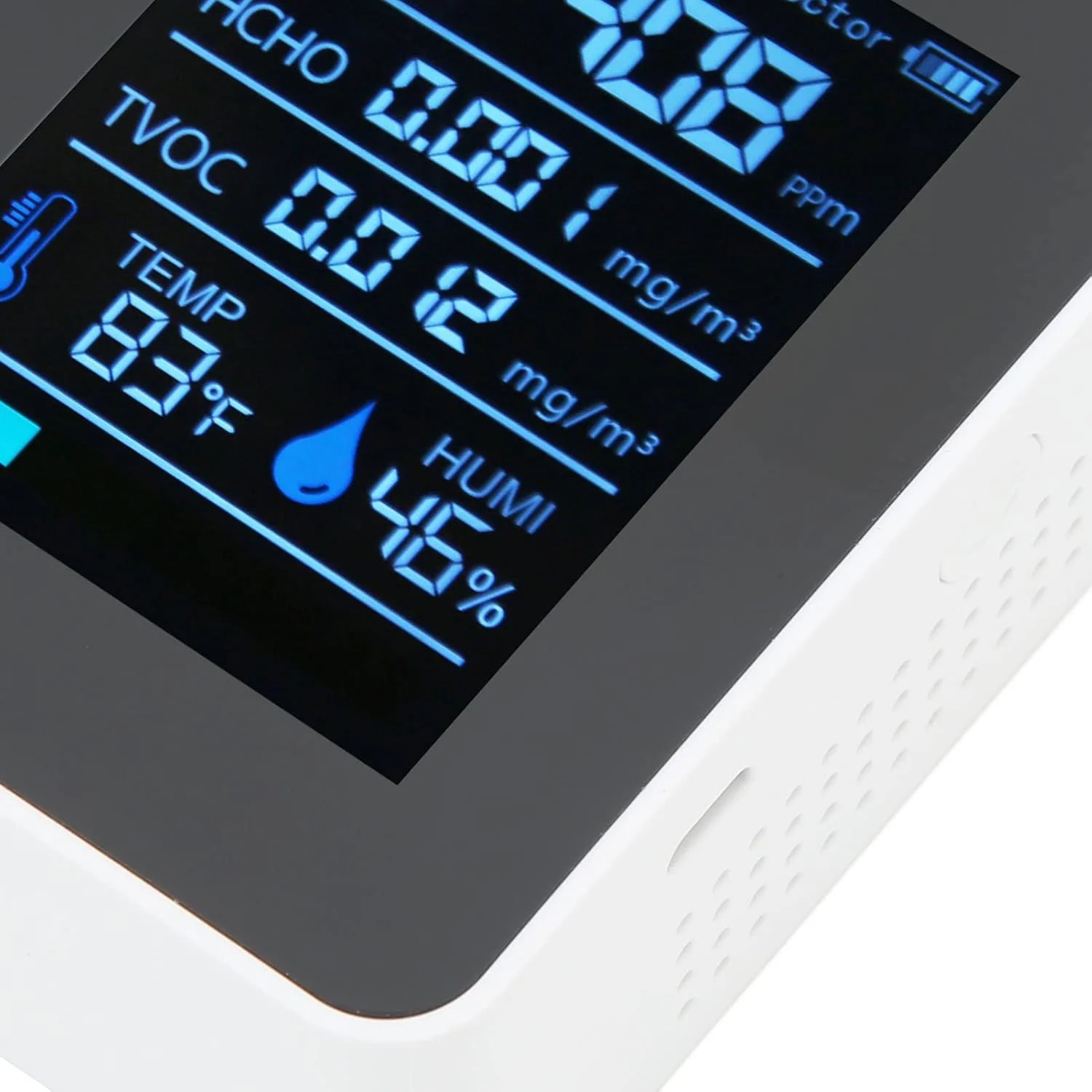 دستگاه تشخیص کیفیت هوا ABS 5 در 1، چند منظوره، تشخیص لحظه ای CO2، TVOC، HCHO، دما، رطوبت، قابل حمل برای دفتر، خانه، سالن ورزشی (سفید) دستگاه تشخیص کیفیت هوا ABS 5 در 1، چند منظوره، تشخیص لحظه ای CO2، TVOC، HCHO، دما، رطوبت، قابل حمل برای دفتر، خانه، سالن ورزشی (سفید)