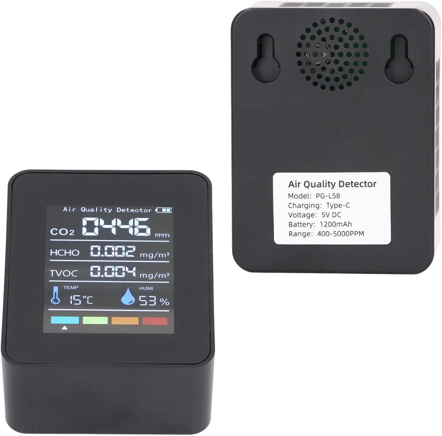 دستگاه تشخیص کیفیت مانیتور دی اکسید کربن، دماسنج مادون قرمز و رطوبت سنج برای کشت خانگی دستگاه تشخیص کیفیت مانیتور دی اکسید کربن، دماسنج مادون قرمز و رطوبت سنج برای کشت خانگی