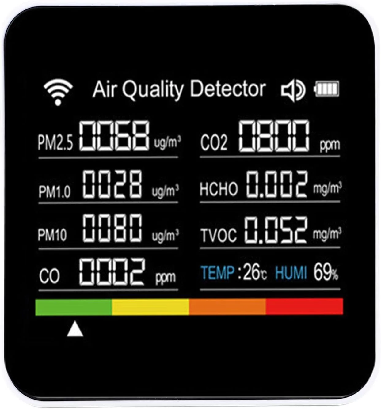 دستگاه تشخیص کیفیت هوشمند با 14 عملکرد در 1، اتصال WiFi، سنسور با دقت بالا، سبک و قابل حمل، تست کیفیت چندگانه را برای تست کیفیت داخلی گذرانده است