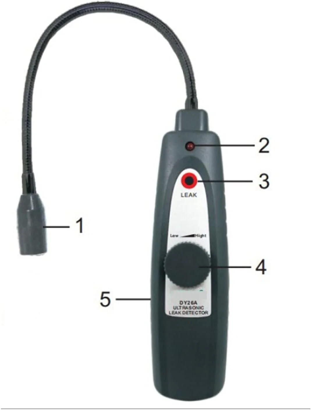 دتکتور گاز مدل DY26A، آشکارساز نشتی اولتراسونیک، تشخیص عیب گاز، خلاء، فشار، گرد و غبار هوا، آشکارساز نشتی گرد و غبار