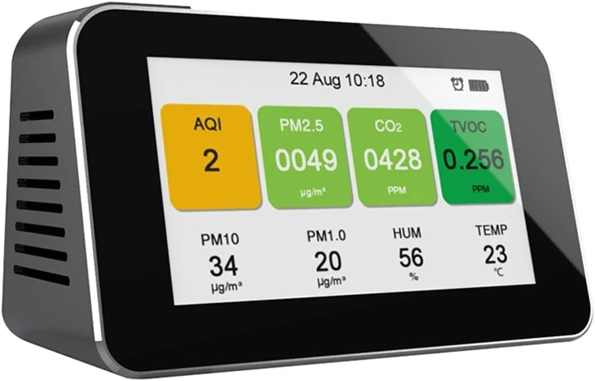 دستگاه تشخیص گاز، مقیاس آلودگی هوای داخلی CO2 برای تشخیص فرمالدئید PM2.5 / TVOC / CO2، مانیتور کیفیت هوا، آنالیزور گاز