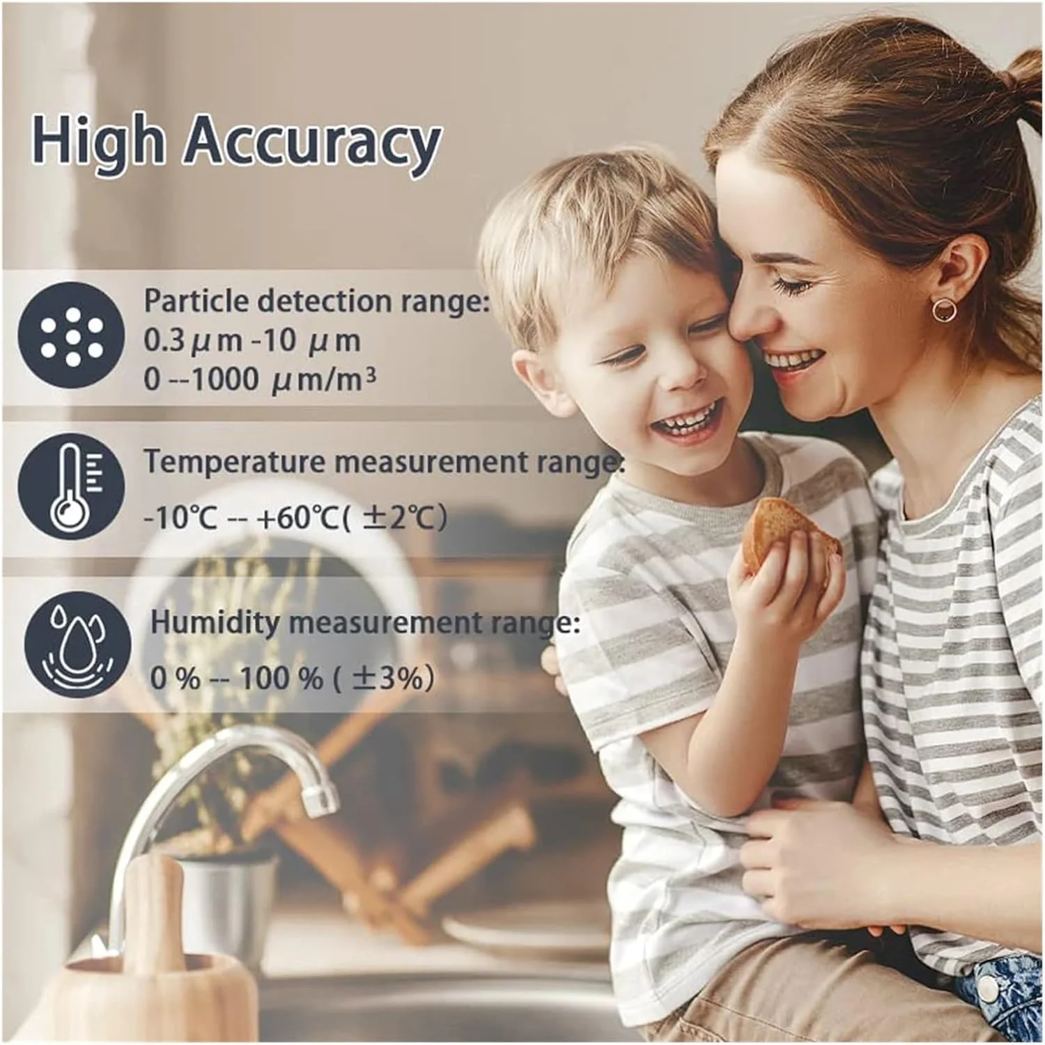 آشکارساز گاز، حسگر شمارش ذرات گرد و غبار هوا 3/6 کاناله PM2.5/10، دماسنج و رطوبت سنج، آشکارساز کیفیت هوا، سنجش غلظت گرد و غبار (TC8100)